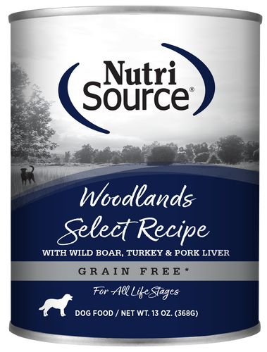 Nutrisource Woodlands Select Recipe Grain Free Wet Dog Food 13oz.