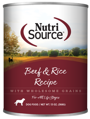 Nutrisource Beef & Rice Recipe Healthy 13oz Wet Dog Food