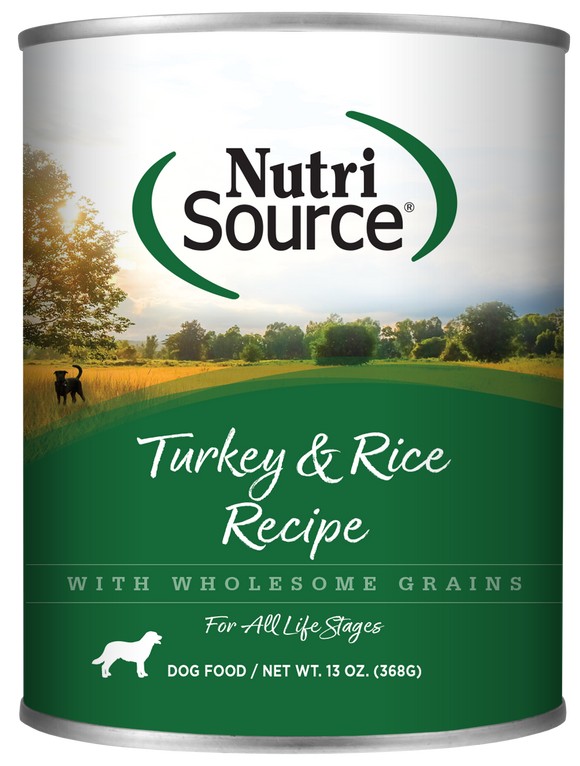 Nutrisource Turkey & Rice Recipe Healthy 13oz Wet Dog Food