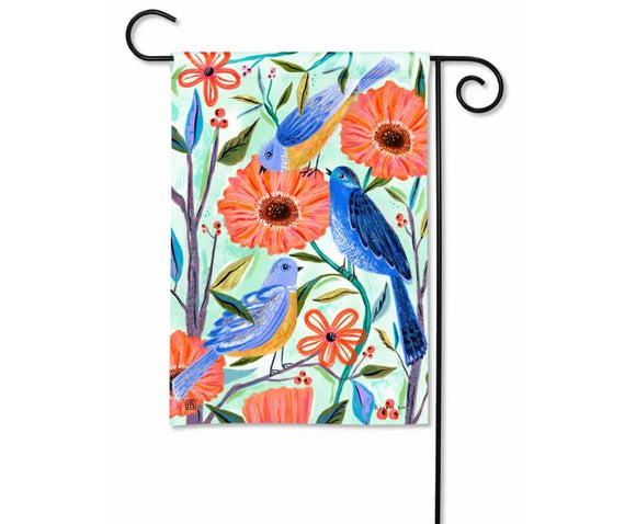 Bluebirds and Blossoms Garden Flag