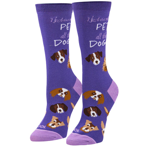 PET ALL THE DOGS WOMEN'S SOCKS