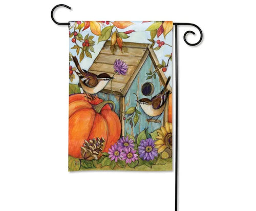 Autumn Birdhouse Garden Flag