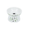 Necoichi Raised Cat Food Bowl, Go Green Print