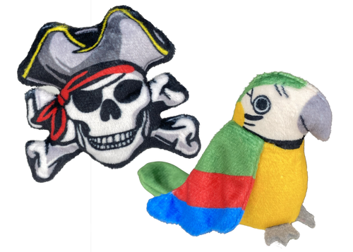 Margaritaville® Pirate Skull and Parrot 2pk Cat Toy