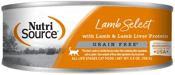 Nutrisource Lamb Select Healthy Grain Free Wet Cat Food - 5.5oz