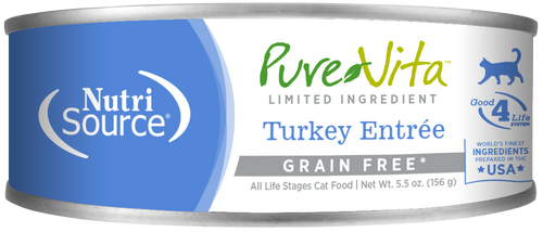 Pure Vita Turkey Entrée Limited Ingredient Wet Cat Food - 5.5oz