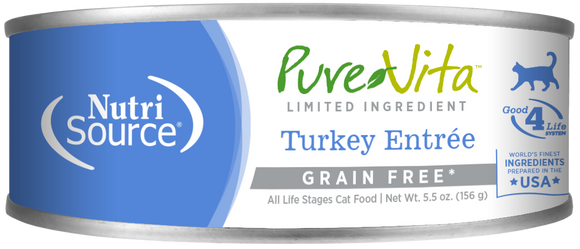 Pure Vita Turkey Entrée Limited Ingredient Wet Cat Food 5.5oz