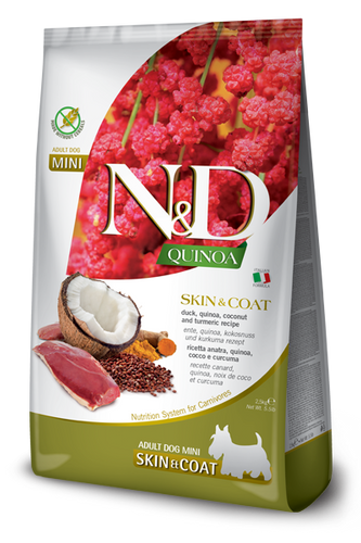 FARMINA N&D QUINOA SKIN & COAT DUCK MINI DRY DOG FOOD 5.5LB