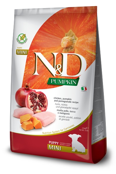 FARMINA N&D CHICKEN, PUMPKIN AND POMEGRANATE PUPPY MINI DRY DOG FOOD 5.5LB