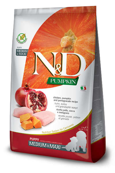 FARMINA N&D CHICKEN, PUMPKIN AND POMEGRANATE PUPPY MEDIUM & MAXI 5.5LB