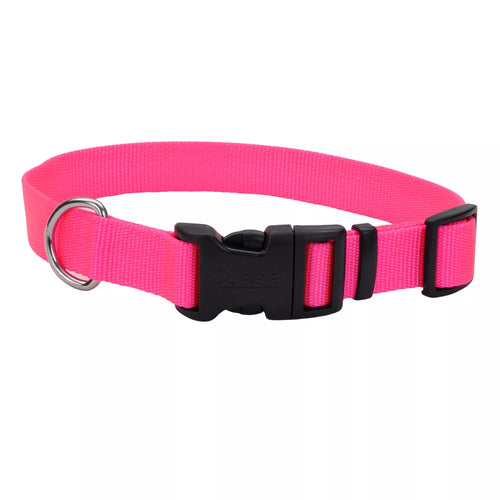 1 Width Adjustable Dog Collar with Plastic Buckle - 18 - 26