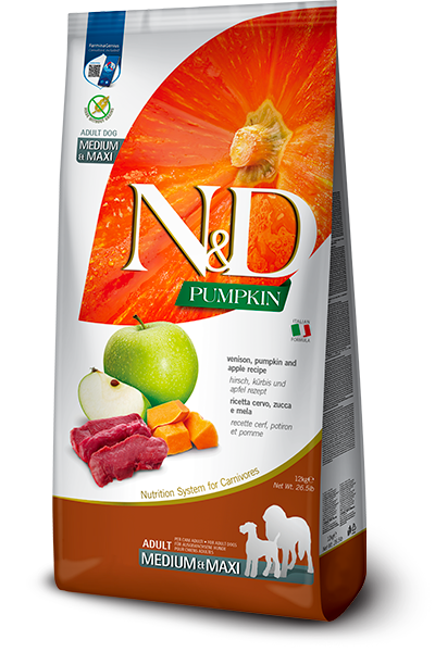 FARMINA N&D VENISON & APPLE ADULT MEDIUM & MAXI 26.4lb