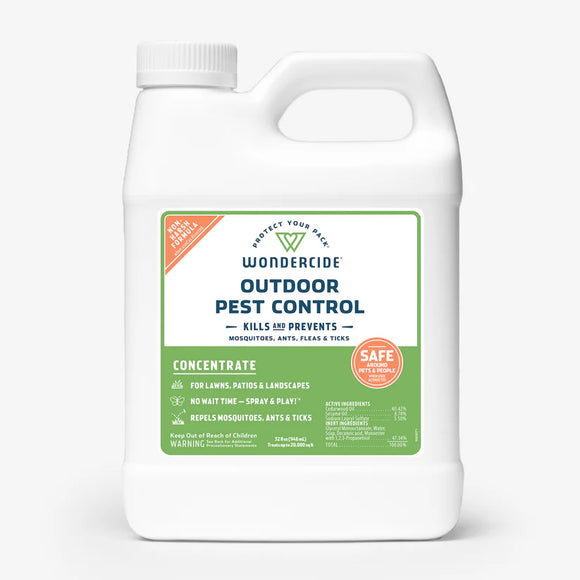 Outdoor Pest Control Concentrate for Yard + Garden with Natural Essential Oils - 32oz