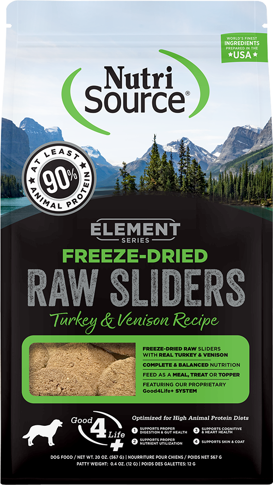 Nutri Source Element Series Freeze-Dried Turkey & Venison Recipe Raw Sliders - 20z