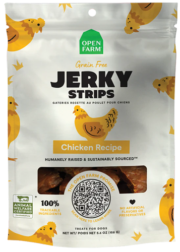 Open Farm Grain-Free Chicken Jerky Strips 5.6oz Dog Treat