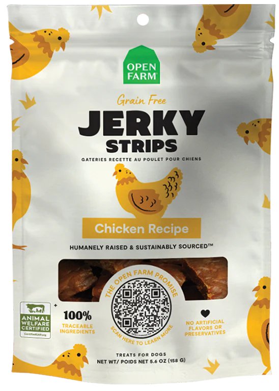 Open Farm Grain-Free Chicken Jerky Strips 5.6oz Dog Treat