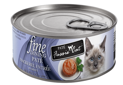 Fussie Cat Fine Dining - Pate - Mackerel Entree in gravy 2.82oz