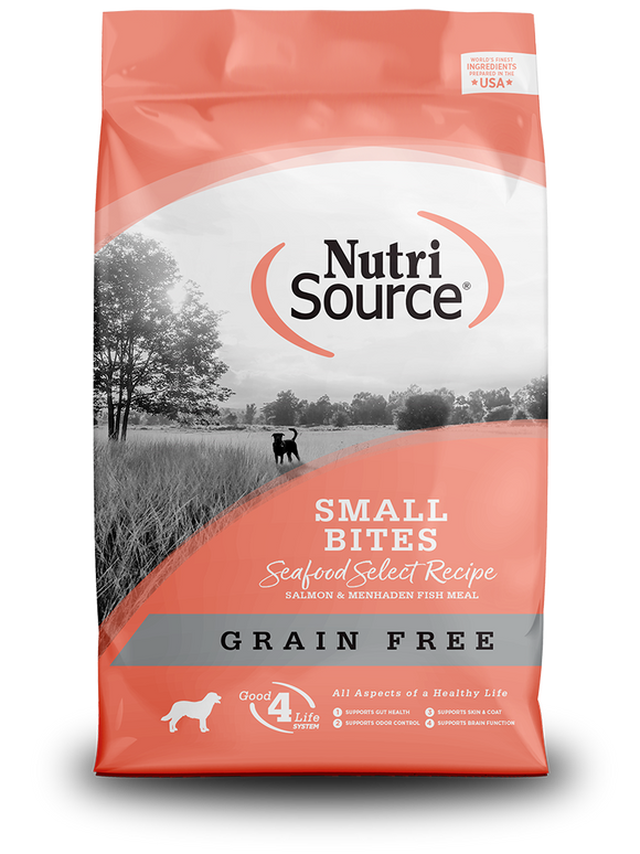 Nutri Source Small Bites Seafood Select Recipe Small Bites Grain Free Dog Food - 15lbs