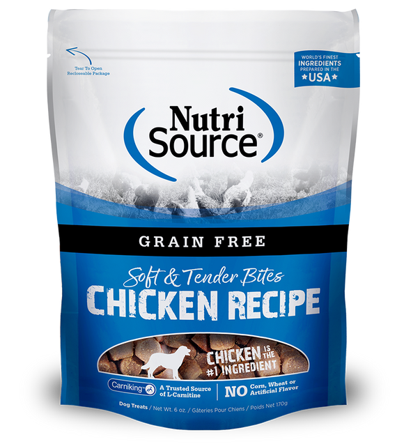 Nutri Source Grain Free Chicken Bites Dog Treats 6oz.