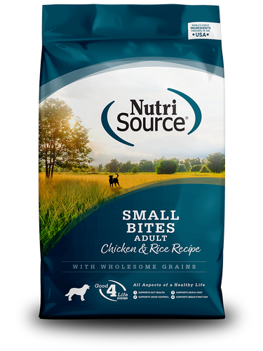 Nutri Source Small Bites Chicken & Rice Recipe Dry Dog Food 5lb.