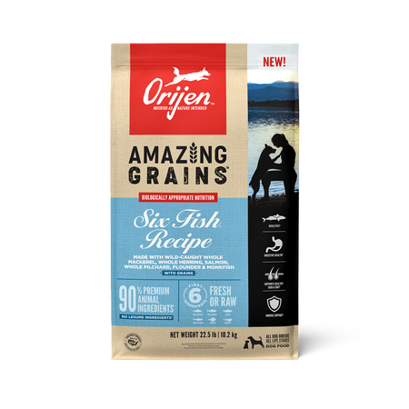 ORIJEN AMAZING GRAINS™, SIX FISH 22.5LB DRY DOG FOOD