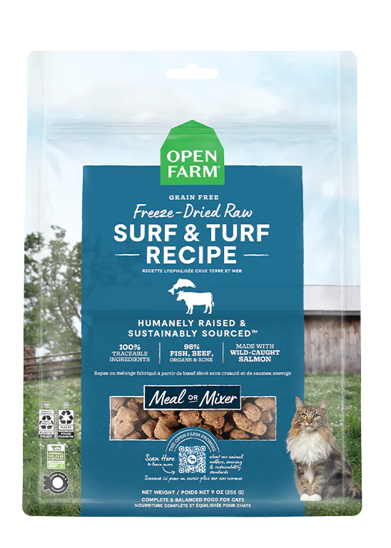 Open Farm Surf & Turf Freeze Dried Raw Cat Food - 3.5oz