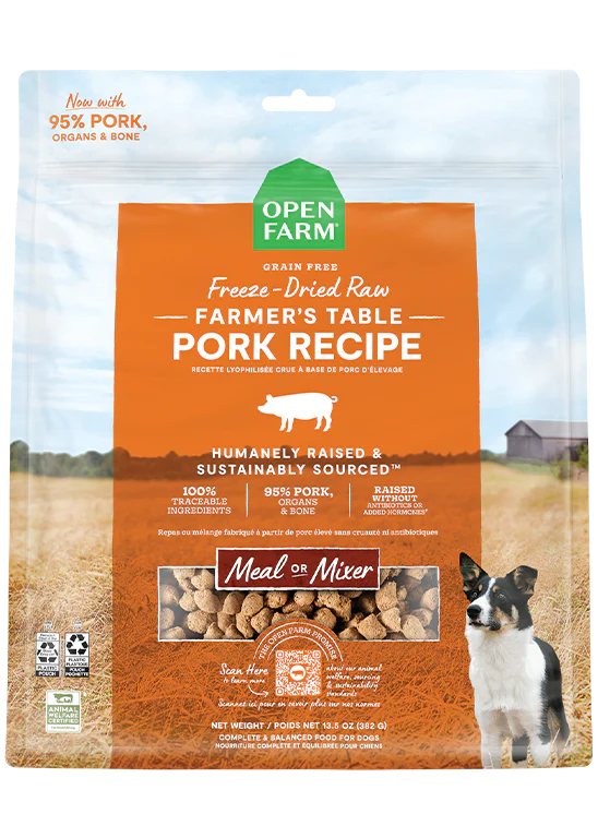 Open Farm Farmer’s Table Pork Freeze Dried Raw Dog Food 22oz