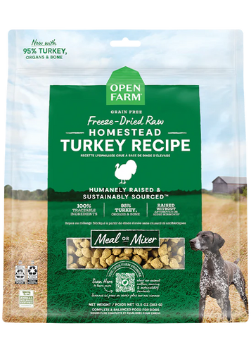 Open Farm Homestead Turkey Freeze Dried Raw Dog Food 22oz