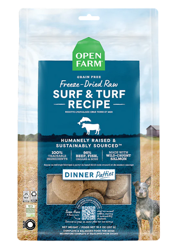 Open Farm Surf & Turf Freeze Dried Raw Patties for Dogs - 10.5z