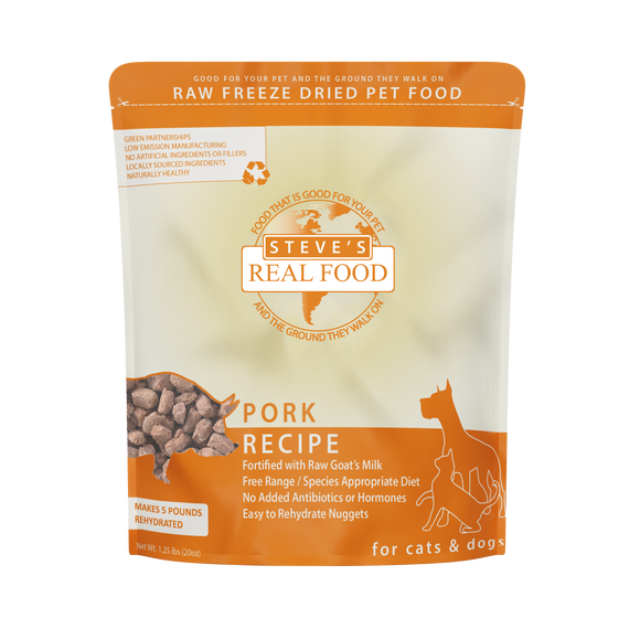 Freeze-Dried Raw Dog Food Pork Recipe - 20oz