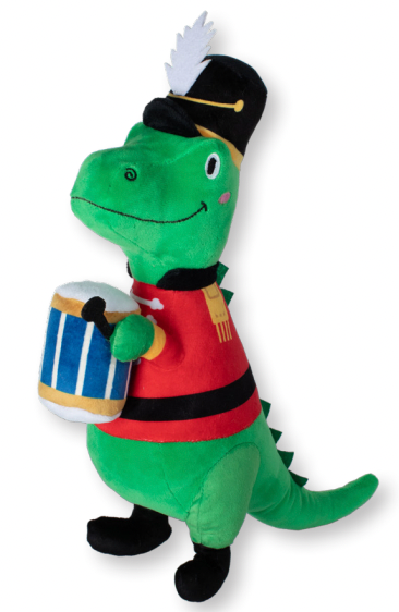 Little Drummer Rex Plush Dino Dog Toy