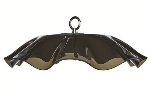 PROTECTIVE COVER FOR HANGING BIRD FEEDER WITH SCALLOPED EDGES