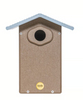 ULTIMATE BLUEBIRD HOUSE IN TAUPE AND BLUE RECYCLED PLASTIC