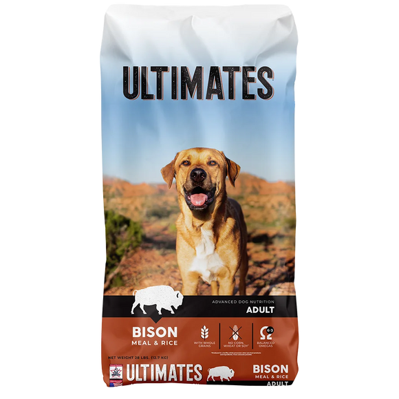 ULTIMATES BISON MEAL & RICE 28LB DRY DOG FOOD