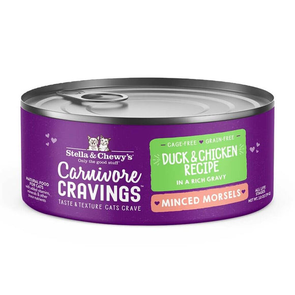 Carnivore Cravings Minced Morsels Duck & Chicken Recipe 2.8oz Wet Cat Food