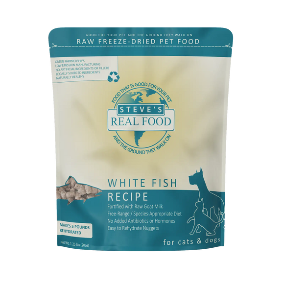 Freeze-Dried Raw Dog Food White Fish Recipe - 20oz