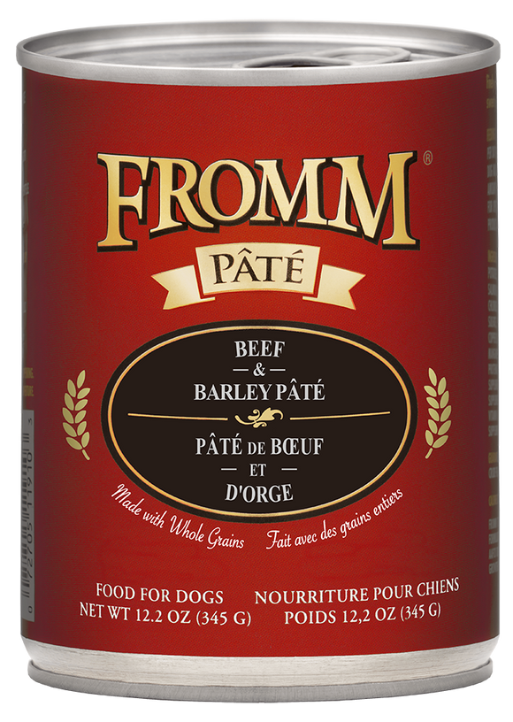 FROMM GOLD BEEF & BARLEY PÂTÉ 12.2oz DOG FOOD