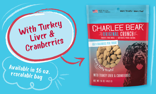 Charlee Bear Original Crunch Dog Treats - Turkey Liver & Cranberries