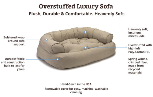 Overstuffed Luxury Extra Large Dog Sofa - Olive