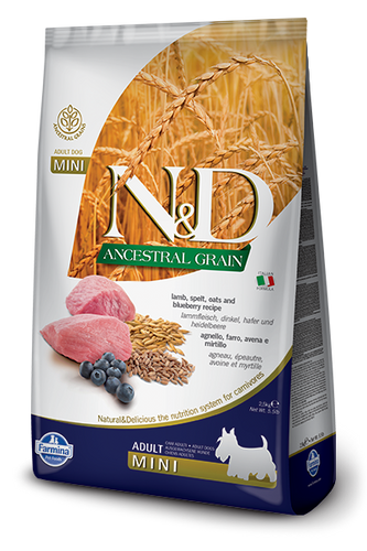 Farmina N&D Ancestral Grain Lamb & Blueberry Mini Adult Dog Food