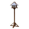 Free-Standing Fly-Through Wild Bird Feeder Rustic Gazebo Bird Table & Stand