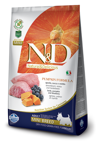 Farmina N&D Pumpkin Grain-Free Lamb & Blueberry Mini Breed Adult Dog Food