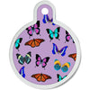 Butterfly Print Large Circle Raised Edge Pet ID Tag