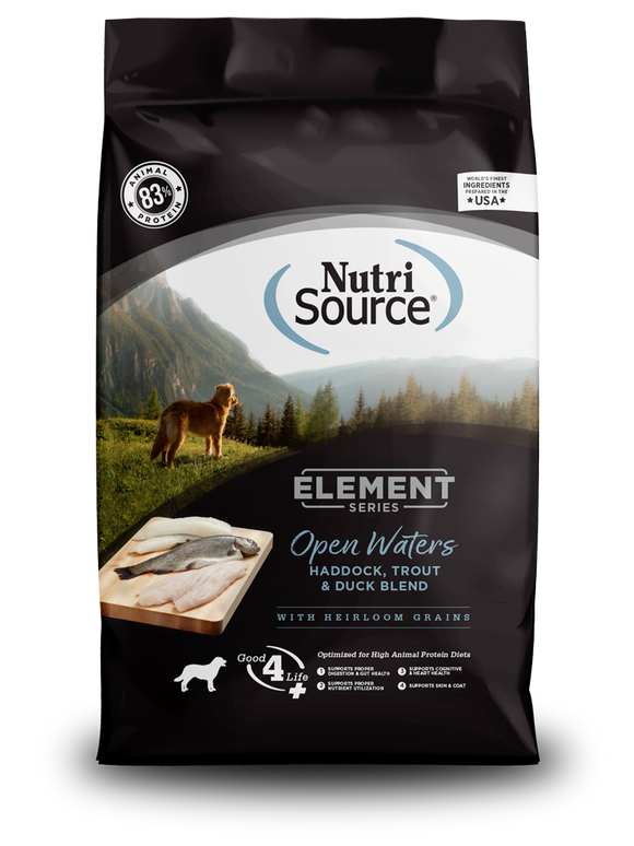 NutriSource Element Series Open Waters Recipe Haddock, Trout, & Duck High Animal Protein Dog Food