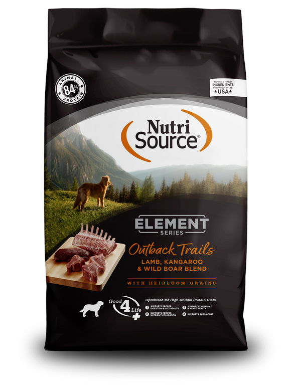 NutriSource Element Series Outback Trails Recipe Lamb, Kangaroo, & Wild Boar High Animal Protein Dog Food