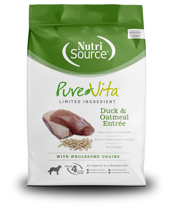 Pure Vita Duck & Oatmeal Entrée Limited Ingredient Dog Food