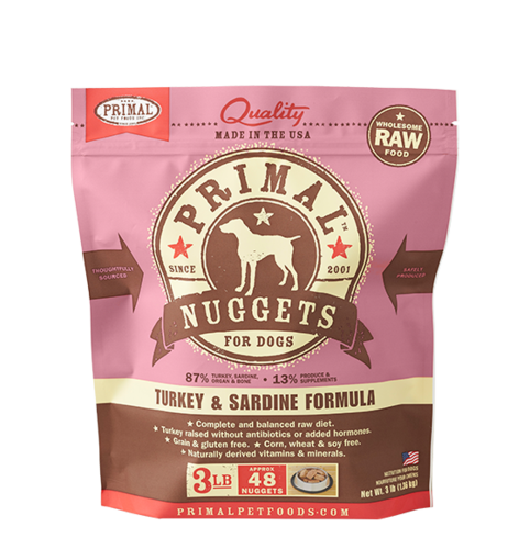 Primal Nuggets Raw Frozen Canine Turkey & Sardine Formula