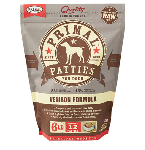 Primal Patties Raw Frozen Canine Venison Formula