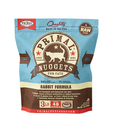 Primal Nuggets Raw Frozen Feline Rabbit Formula