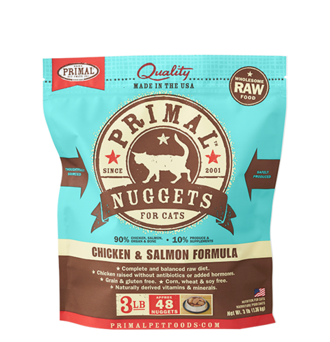 Primal Nuggets Raw Frozen Feline Chicken & Salmon Formula